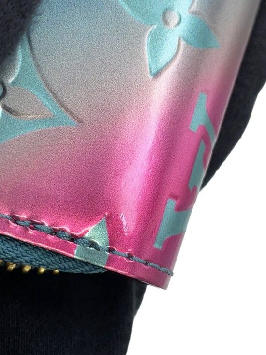 Louis Vuitton Wallet Monogram Vernis Zippy Blue Pink - Picture 5 of 10
